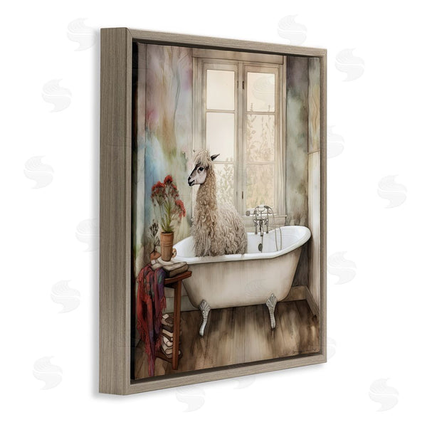 Stupell Industries Sasha | Shaggy Alpaca Bath Time Wall Art