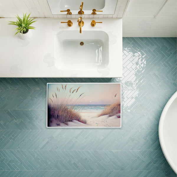 Stupell Industries Sasha | Smooth Sunset Beach Dunes Plush Bath Mat
