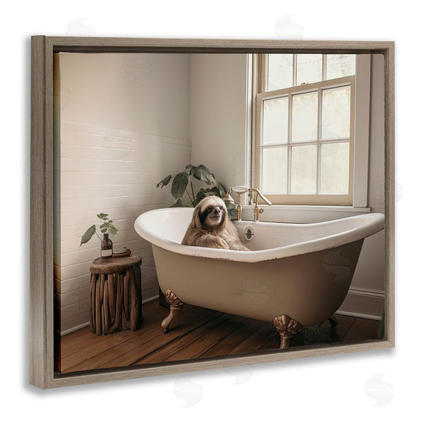 Stupell Industries Sasha | Soft Sloth Bath Time Wall Art