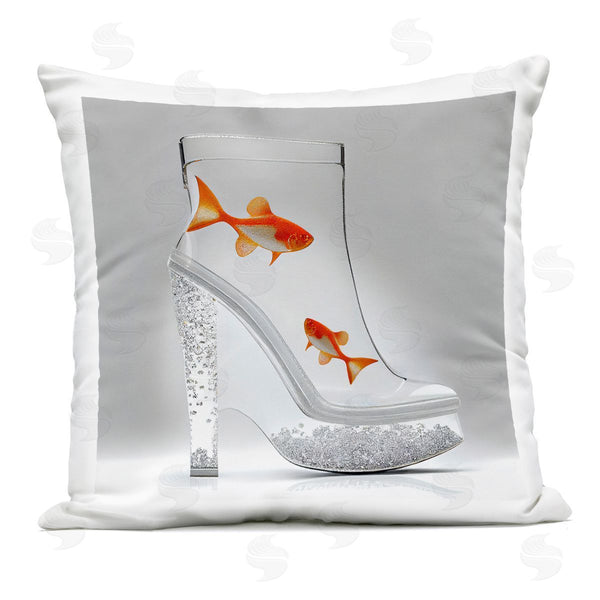 Stupell Industries Sasha | Sparkle Fish Fashion Boot Printed Throw Pillow