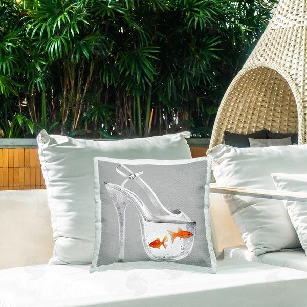 Stupell Industries Sasha | Sparkle Fish Fashion Goldfish Printed Throw Pillow