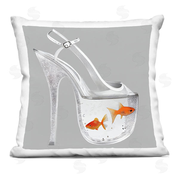 stupell industries Sasha | Sparkle Fish Fashion Goldfish Printed Throw Pillow