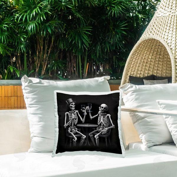 Stupell Industries Sasha | Spooky Skeletons Cheers Printed Throw Pillow