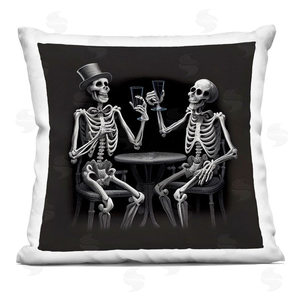 stupell industries Sasha | Spooky Skeletons Cheers Printed Throw Pillow