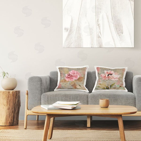 Stupell Industries Sasha | Vintage Collage French Florals Printed Throw Pillow Set