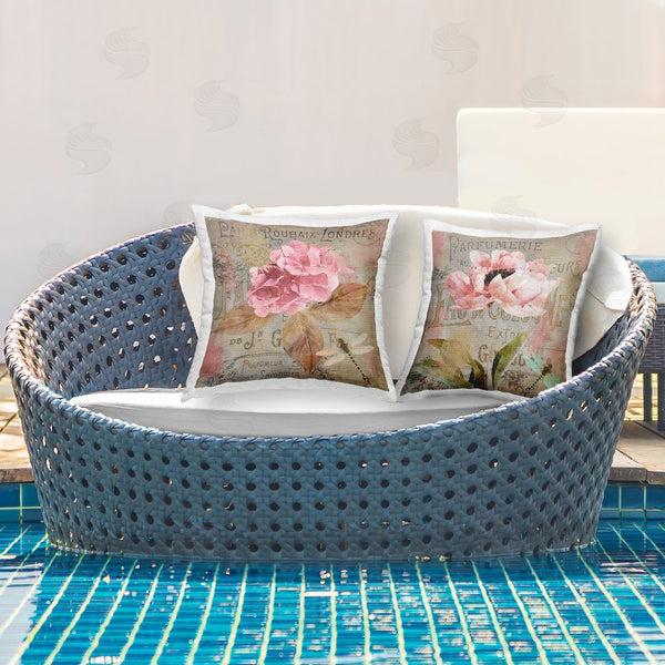 Stupell Industries Sasha | Vintage Collage French Florals Printed Throw Pillow Set