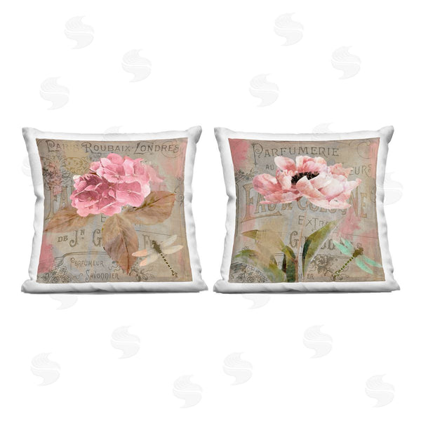 stupell industries Sasha | Vintage Collage French Florals Printed Throw Pillow Set