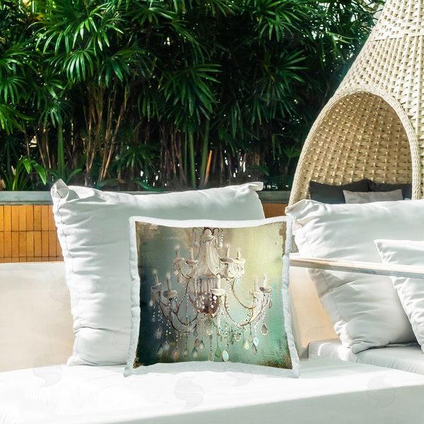 Stupell Industries Sasha | Vintage Illumine Chandelier Printed Throw Pillow