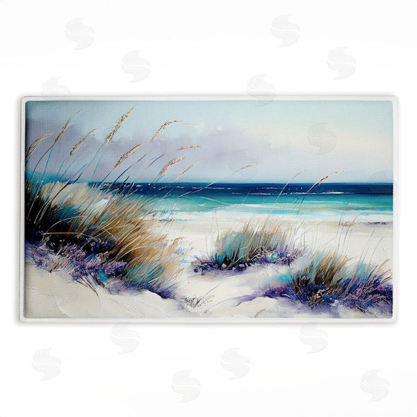 stupell industries Sasha | Windblown Beach Grasses Plush Bath Mat