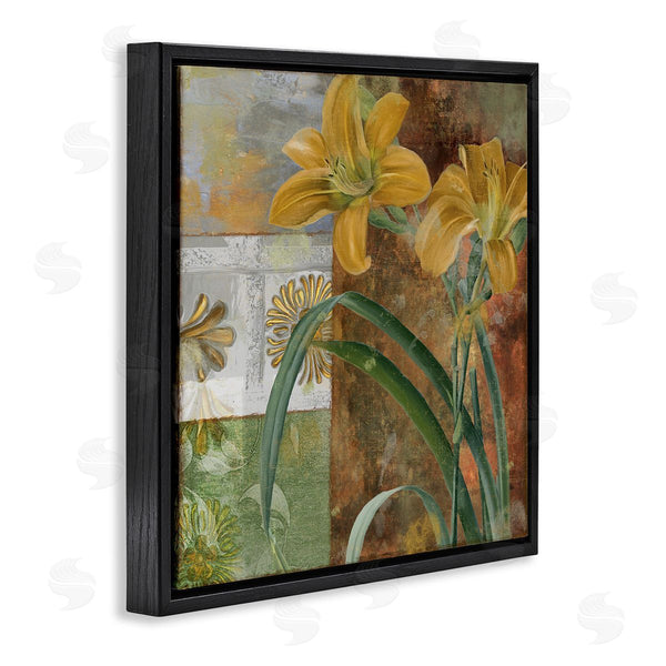 Stupell Industries Sasha | Yellow Lilies On Vintage Tile