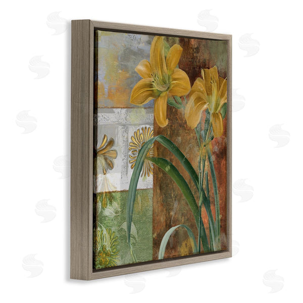 Stupell Industries Sasha | Yellow Lilies On Vintage Tile