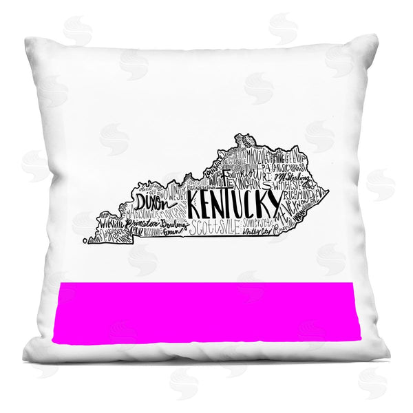 stupell industries Saturday Evening Post | Kentucky State Shape Outline Cities Map Printed Throw Pillow