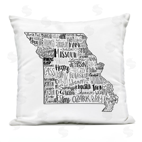 Stupell Industries Saturday Evening Post | Missouri State Map Printed Throw Pillow