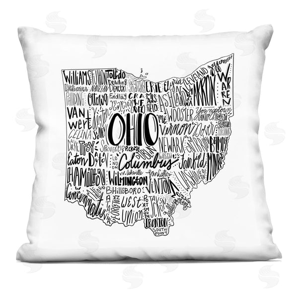 stupell industries Saturday Evening Post | Ohio State Typography Cities Map Shape Printed Throw Pillow