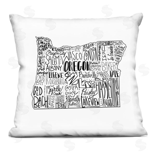 stupell industries Saturday Evening Post | Oregon State Outline Typography City Map Printed Throw Pillow