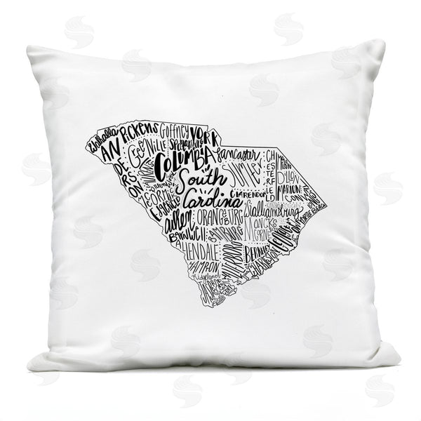 Stupell Industries Saturday Evening Post | South Carolina Map Printed Throw Pillow