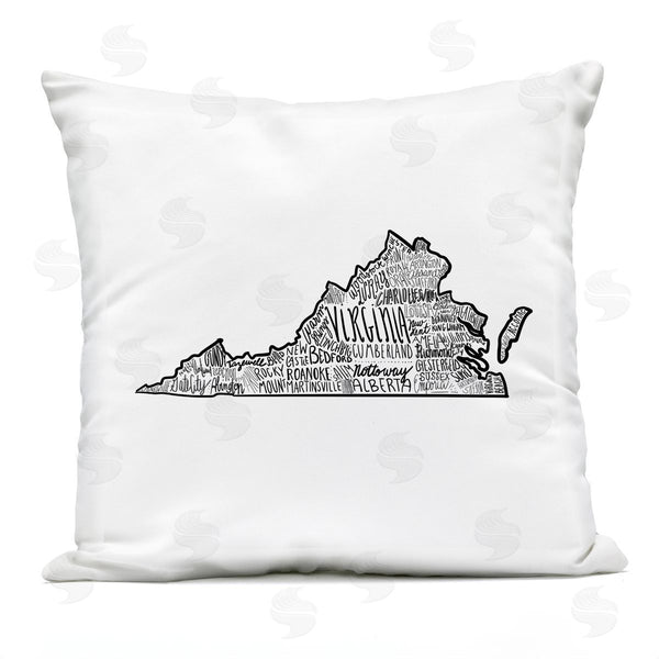 Stupell Industries Saturday Evening Post | Virginia State Map Printed Throw Pillow