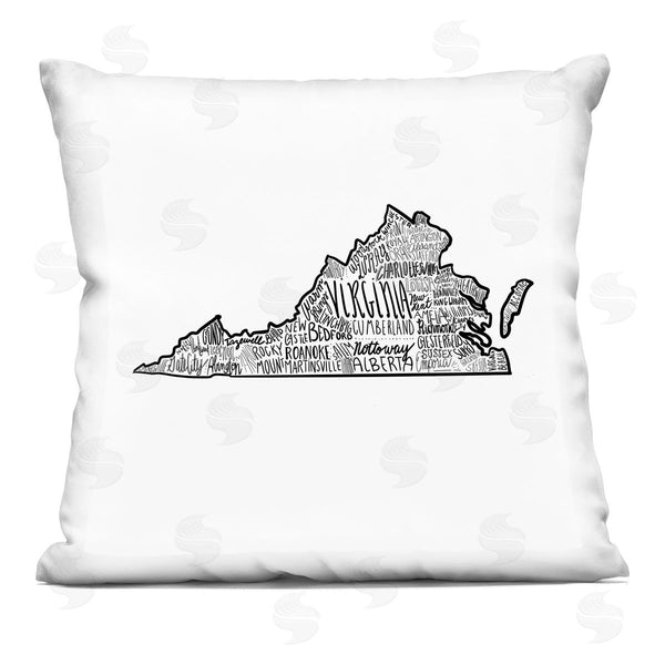 stupell industries Saturday Evening Post | Virginia State Map Printed Throw Pillow