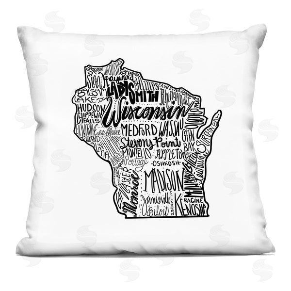 stupell industries Saturday Evening Post | Wisconsin State Outline Printed Throw Pillow