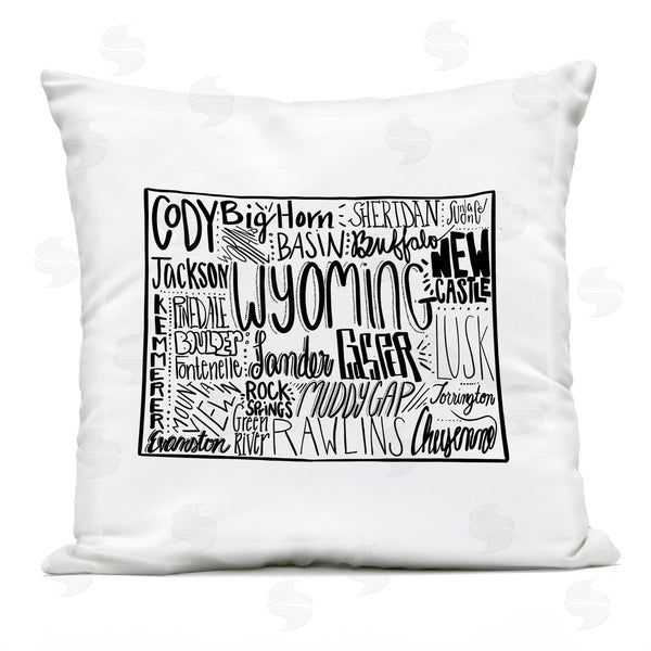 Stupell Industries Saturday Evening Post | Wyoming State Map Printed Throw Pillow
