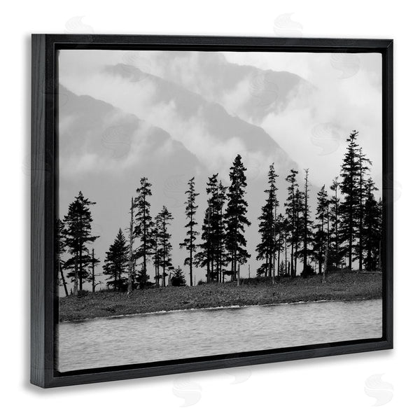 Stupell Industries Savanah Plank | Empty Pine Tree Forest Coast Line Misty Mountains Wall Art