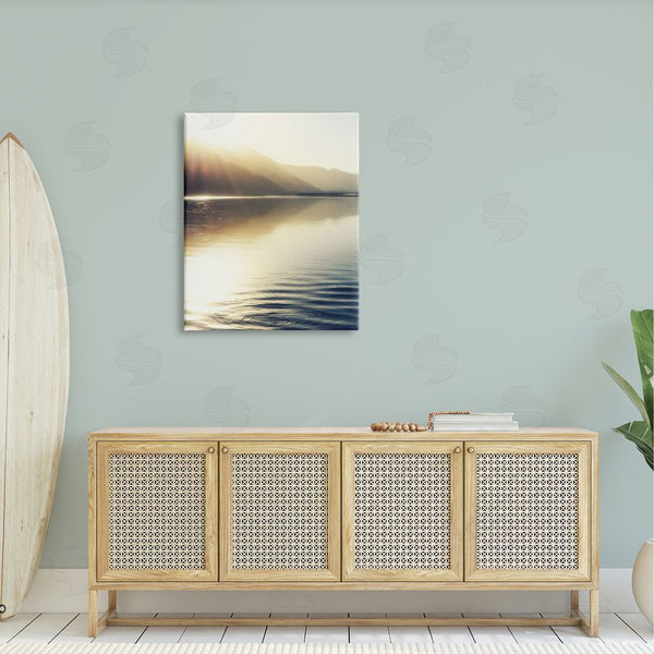 Stupell Industries Savanah Plank | Quiet Mountain Lake Water Ripples Sunrise Rays Wall Art