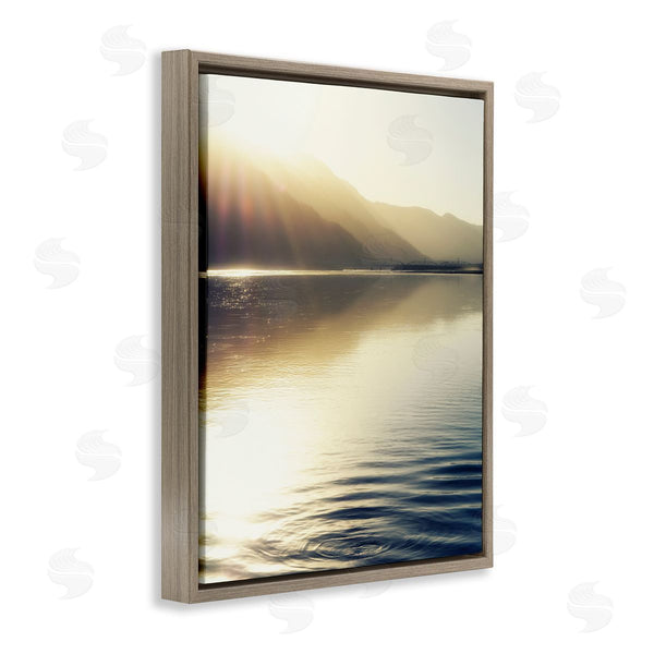 Stupell Industries Savanah Plank | Quiet Mountain Lake Water Ripples Sunrise Rays Wall Art