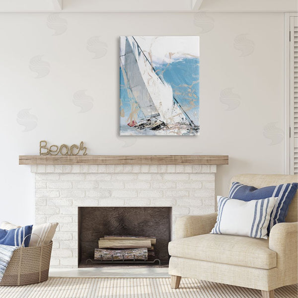 Stupell Industries Savannah Miller | Abstract Sailboat Waves Wall Art