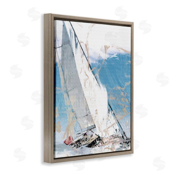 Stupell Industries Savannah Miller | Abstract Sailboat Waves Wall Art