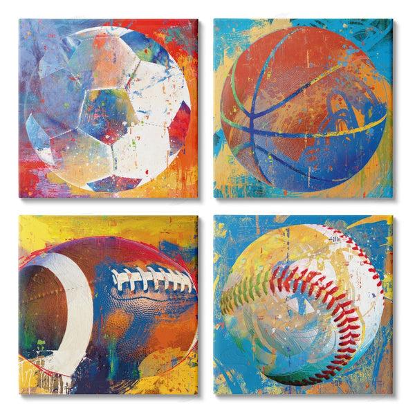 stupell industries Savannah Miller | Collaged Urban Sports Balls Wall Art