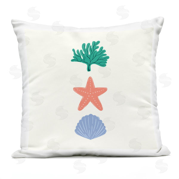 Stupell Industries Sazerelli Designs | Coral & Sea Life Minimal Printed Throw Pillow