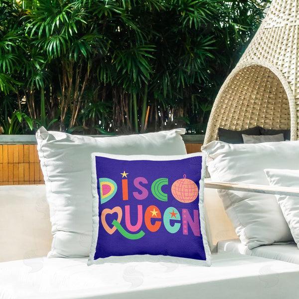 Stupell Industries Sazerelli Designs | Disco Queen With Retro Letters Printed Throw Pillow
