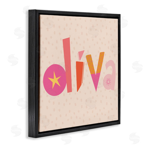 Stupell Industries Sazerelli Designs | Diva Patterned Whimsical Text