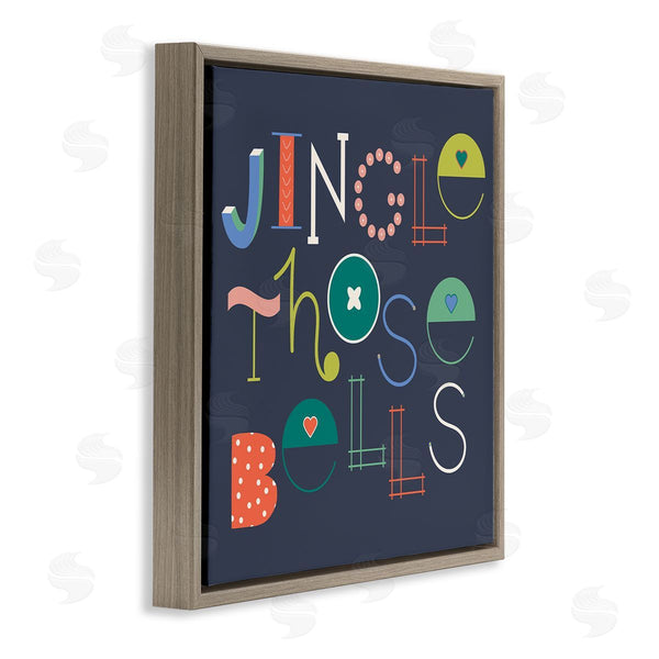 Stupell Industries Sazerelli Designs | Eclectic Jingle Bells Phrase Wall Art