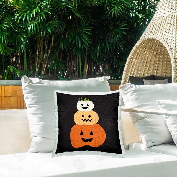 Stupell Industries Sazerelli Designs | Happy Jack-o-Lanterns On Black Printed Throw Pillow
