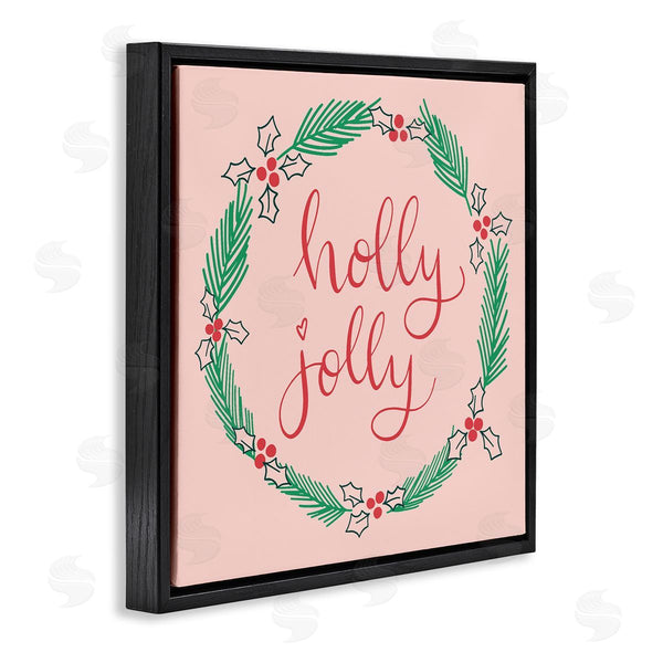 Stupell Industries Sazerelli Designs | Minimal Holly Jolly Wreath Wall Art