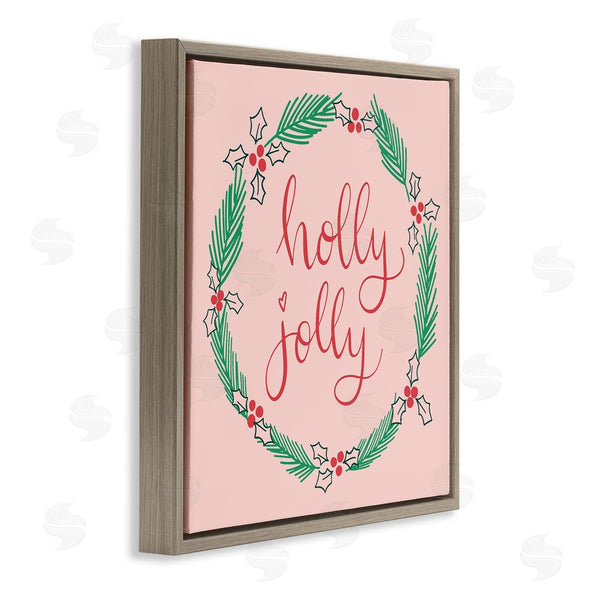 Stupell Industries Sazerelli Designs | Minimal Holly Jolly Wreath Wall Art