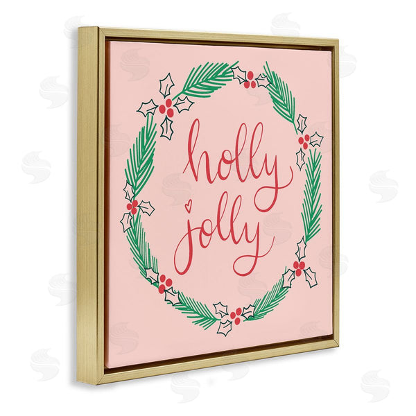 Stupell Industries Sazerelli Designs | Minimal Holly Jolly Wreath Wall Art
