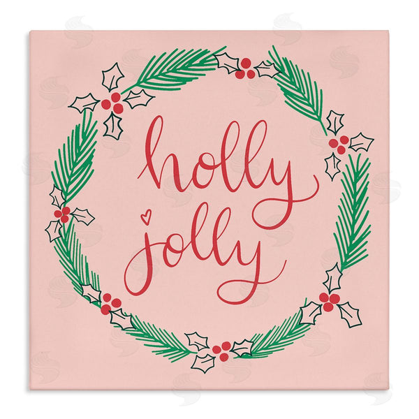 stupell industries Sazerelli Designs | Minimal Holly Jolly Wreath Wall Art