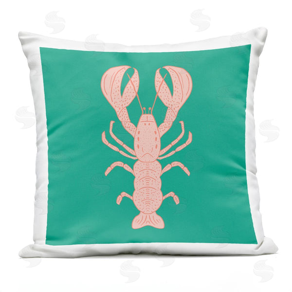 Stupell Industries Sazerelli Designs | Minimal Pink & Green Lobster Printed Throw Pillow