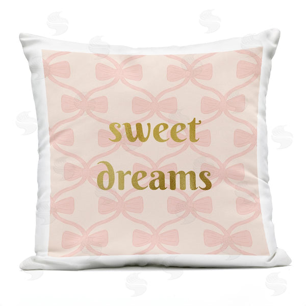 Stupell Industries Sazerelli Designs | Pastel Bows & Sweet Dreams Printed Throw Pillow