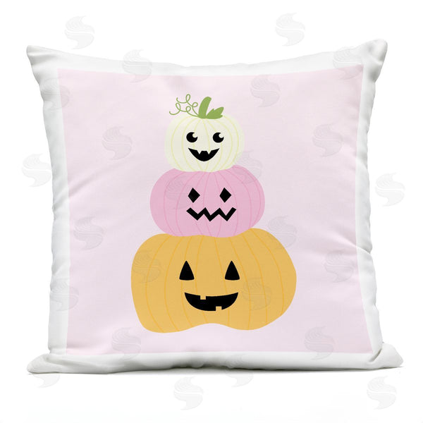 Stupell Industries Sazerelli Designs | Pastel Happy Jack-o-Lanterns Printed Throw Pillow