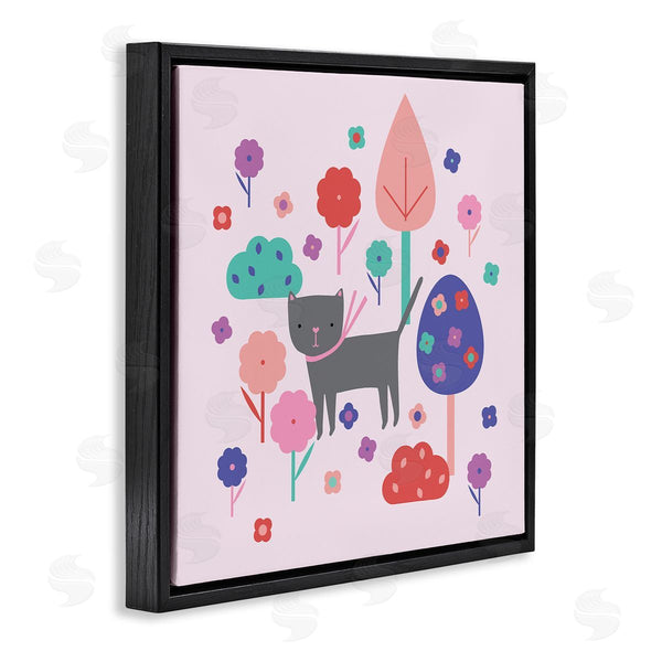 Stupell Industries Sazerelli Designs | Pastel Whimsical Cat & Trees