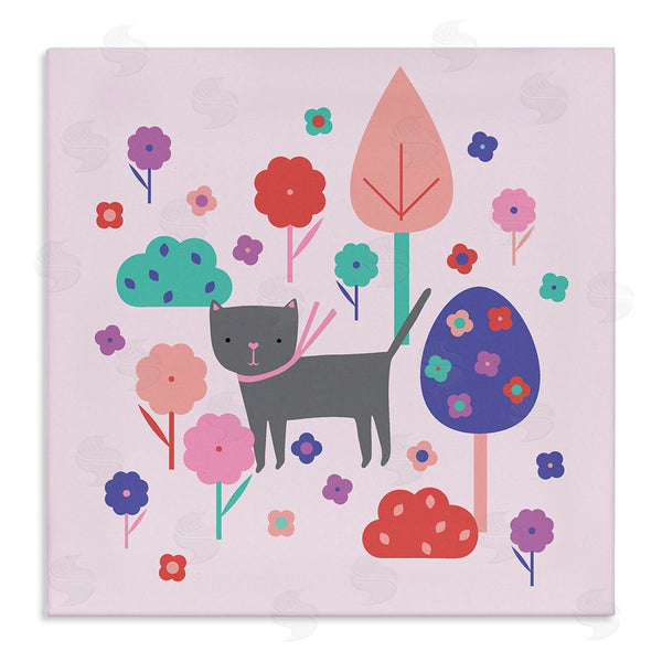 stupell industries Sazerelli Designs | Pastel Whimsical Cat & Trees