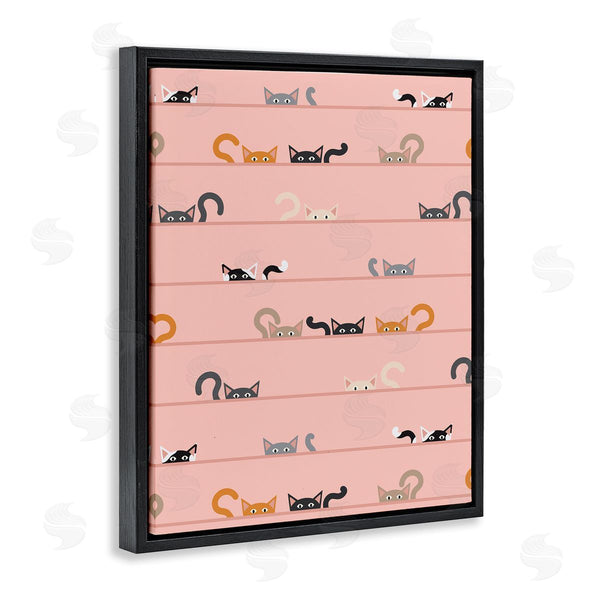 Stupell Industries Sazerelli Designs | Peeking Cats On Pink