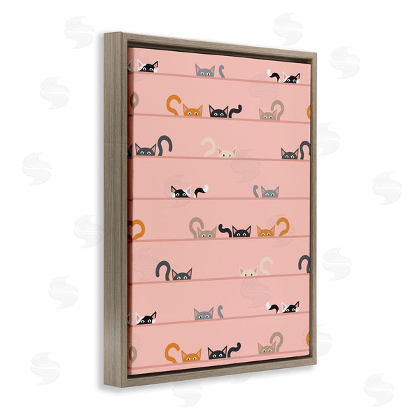 Stupell Industries Sazerelli Designs | Peeking Cats On Pink