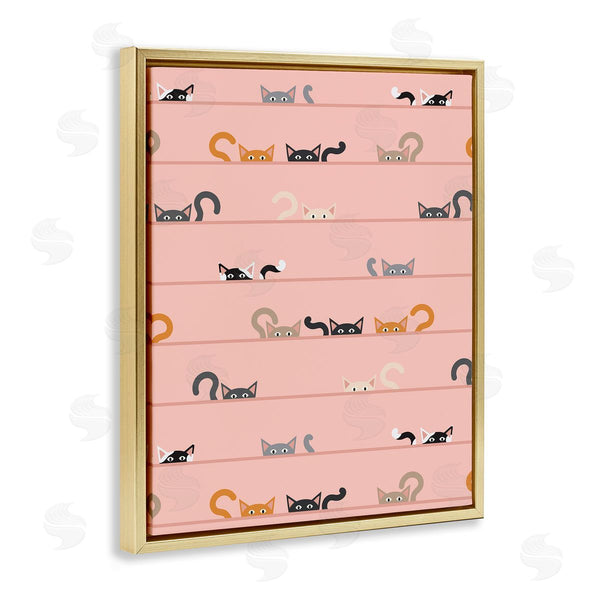Stupell Industries Sazerelli Designs | Peeking Cats On Pink