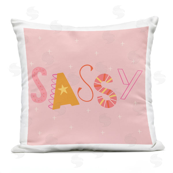 Stupell Industries Sazerelli Designs | Pink & Yellow Sassy Typography Printed Throw Pillow