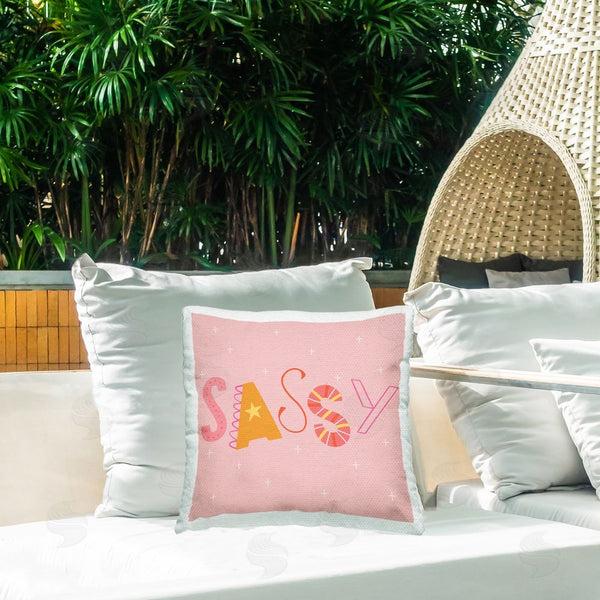 Stupell Industries Sazerelli Designs | Pink & Yellow Sassy Typography Printed Throw Pillow