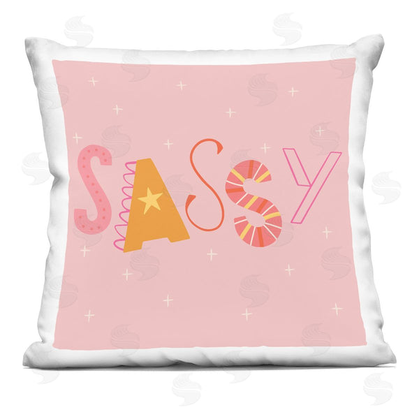 stupell industries Sazerelli Designs | Pink & Yellow Sassy Typography Printed Throw Pillow